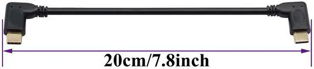 Alt view image 2 of 7 - BUCIER 90 Degree USB 3.1 Type C Male to Male Gen 2 (10Gbps) Connector Extension Cable, Supports Charging, Data, Audio, Video Cable for New MacBook Pro 2017,USB-C Hub,Type-C Devices,Laptops(20cm-M/M)