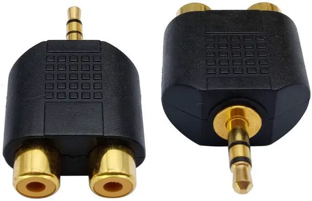Alt view image 7 of 7 - BUCIER 3.5mm to RCA Splitter Adapter Gold Plated 3 Poles 3.5mm (1/8 inch) Stereo Audio Male to 2 RCA Female AUX Audio Y Splitter Adapter Converter (5Pack)