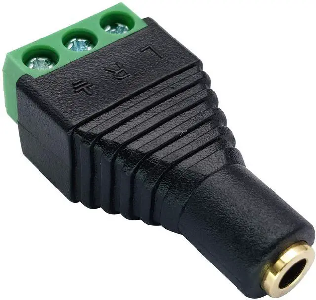 Alt view image 4 of 7 - BUCIER 3 Pole 3.5mm Screw Terminal 3.5mm (1/8) Stereo Audio Female to 3 Pin Female Screw Terminal Double Track Headphone Balun Solderless Converter Adapter(5 Pack/Female)