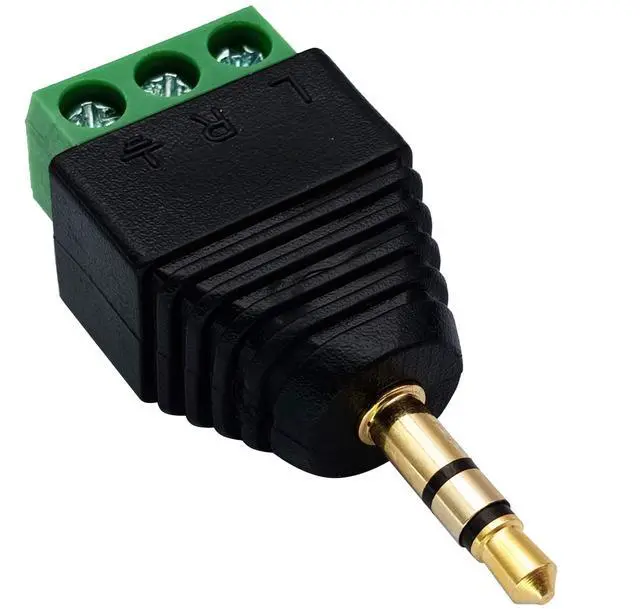 Alt view image 4 of 7 - BUCIER 3 Pole 3.5mm Screw Terminal 3.5mm (1/8) Stereo Audio Male to 3 Pin Female Screw Terminal Double Track Headphone Balun Solderless Converter Adapter(5 Pack/Male)