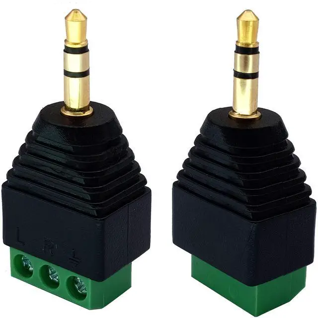 Alt view image 7 of 7 - BUCIER 3 Pole 3.5mm Screw Terminal 3.5mm (1/8) Stereo Audio Male to 3 Pin Female Screw Terminal Double Track Headphone Balun Solderless Converter Adapter(5 Pack/Male)