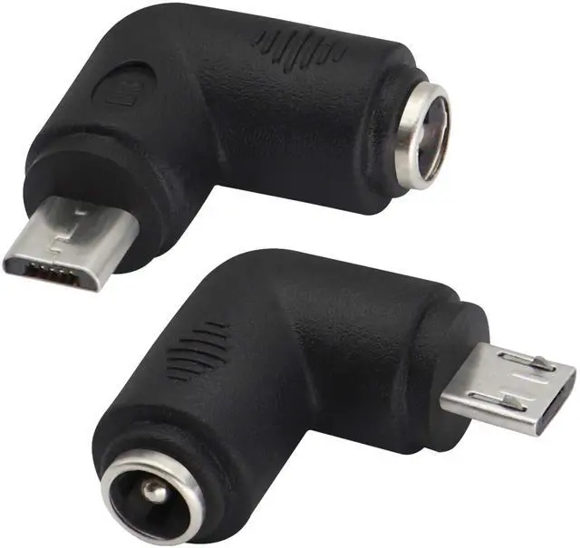 Main image of BUCIER 90 Degree Micro DC Power Adapter 90 Degree DC5.5x2.1mm to Micro USB 5V DC Power Supply Charging Connector for Cellphone, Tablet,MP3 and Micro USB Device.(2Pack/Micro)