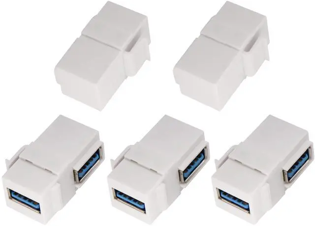 Main image of BUCIER Right Angle USB 3.0 Keystone Coupler 90 Degree USB 3.0 A Female to Female Keystone Jack Insert Socket Coupler Adapter for Wall Plate Outlet Panel (White/5 Pack)