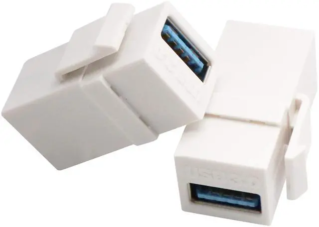Alt view image 4 of 7 - BUCIER USB 3.0 A Keystone Adapter Female to Female USB 3.0 A Keystone Jack Insert Socket Coupler Adapter for Wall Plate Outlet Panel (White/5 Pack)