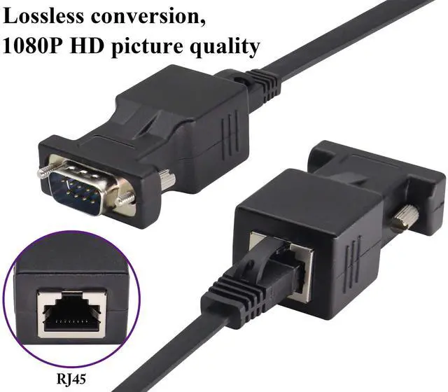 Alt view image 5 of 7 - BUCIER RJ45 to DB9 RS232 Adapter 9-Pin Serial Port RS232 Male to RJ45 Female CAT5 CAT6 Ethernet LAN Extend Converter, Network to DB9 Serial Port Coupler Extender Adapter (2 Pack-Male)