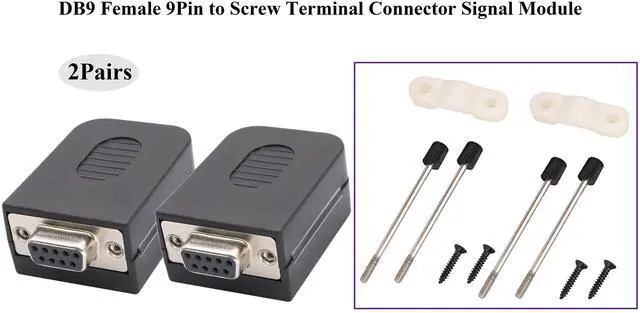 Alt view image 4 of 7 - BUCIER DB9 Screw Terminal Block Adapter D-SUB 9-pin RS232 Female to 9 +1 Pin/Way Female Serial Terminal Breakout Board Connector Signal Module with case (2Pcak/Female)