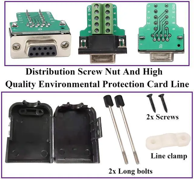 Alt view image 3 of 7 - BUCIER DB9 Screw Terminal Block Adapter D-SUB 9-pin RS232 Female to 9 +1 Pin/Way Female Serial Terminal Breakout Board Connector Signal Module with case (2Pcak/Female)