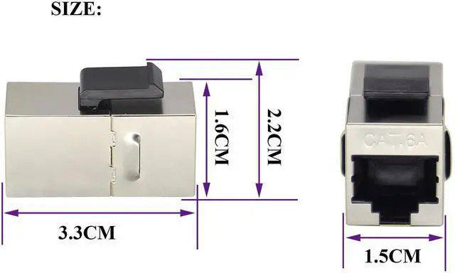 Alt view image 2 of 7 - BUCIER RJ45 Coupler Keystone Jack Cat6A 10G Ethernet Panel Cat6A Female to Female Coupler, UTP CAT6A Keystone Inline Coupler Use for Networking As an Extender Between Two Patch Cables(10-Pack/CAT6A)