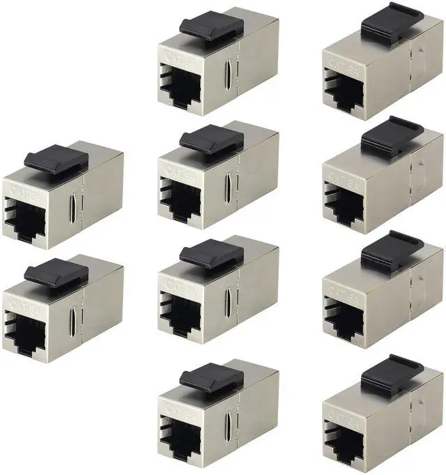 Main image of BUCIER RJ45 Coupler Keystone Jack Cat6A 10G Ethernet Panel Cat6A Female to Female Coupler, UTP CAT6A Keystone Inline Coupler Use for Networking As an Extender Between Two Patch Cables(10-Pack/CAT6A)