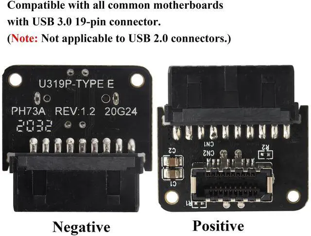 Alt view image 4 of 7 - BUCIER 1Pack 90 Degree Type E 3.1 to USB 3.0 19Pin Header Adapter Up 90 Degree USB3.1 Female Front Panel Header to USB 3.0 19Pin Female Header Extension Adapter for Computer Motherboard.(19Pin/UP)