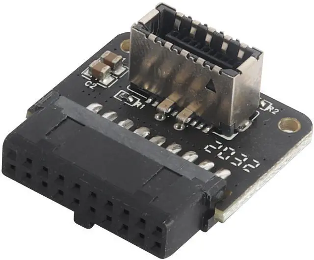 Main image of BUCIER 1Pack 90 Degree USB 19 Pin to USB3.1 Type-E Front Panel Connector Down-Right Angle Type-E USB 3.1 Female to 19Pin USB 3.0 Female Header Extension Adapter for Computer Motherboard(19Pin/Down)