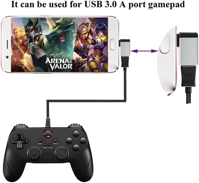 Alt view image 6 of 7 - BUCIER Right Angle USB C to USB 3.0 Adapter 90 Degree Type C Male to USB A 3.0 Female Converter,On The Go(OTG) for Smartphone,Laptops,Mouse Keyboards,More USB and Type-C Devices (2 Pack-Silver M/F)