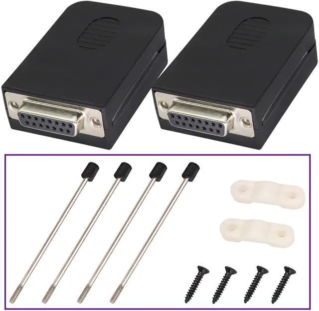 Alt view image 5 of 7 - BUCIER 2-Pack DB15 Screw Terminal Block Adapter, 15 Pin 2 Row DB15 Female to 16 Pin/Way Female Terminal Board, Black