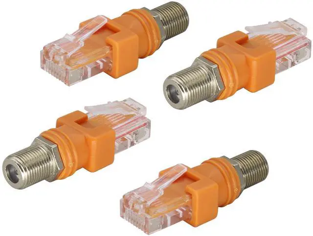 Main image of BUCIER F Internal Thread to RJ45 External Thread coaxial to Ethernet Adapter,Suitable for Most line Testers,line Finders, and Other Testing Equipment(4-Pack/F to RJ45)