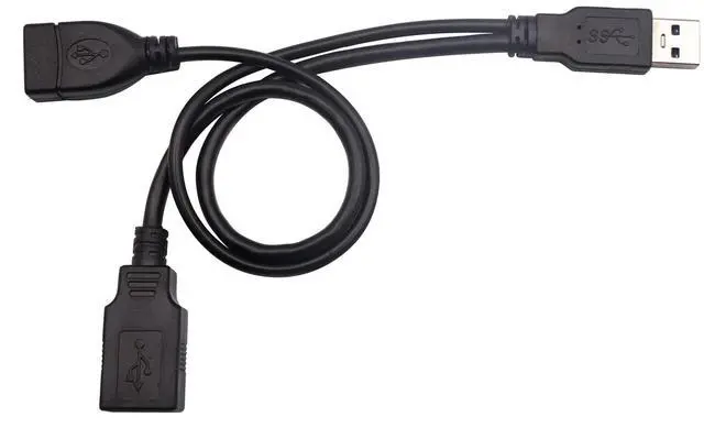 Alt view image 7 of 7 - BUCIER USB 3.0 A Y Splitter Cable, USB 3.0 A Male to Dual USB 3.0 A Female + USB 2.0 A Female Extra Power Charging & Data Transfer Dual USB Y Splitter Cable (30cm/12inch-M/Dual F)