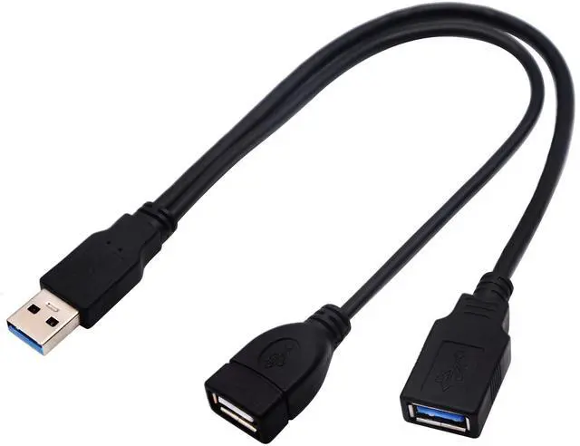 Main image of BUCIER USB 3.0 A Y Splitter Cable, USB 3.0 A Male to Dual USB 3.0 A Female + USB 2.0 A Female Extra Power Charging & Data Transfer Dual USB Y Splitter Cable (30cm/12inch-M/Dual F)