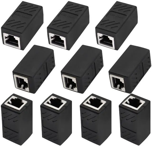 Main image of BUCIER RJ45 Cat6 Adapter Ethernet Cable Extender Cat6 Female to Female Inline Network Cable Coupler Cat6 Cat5 Cat5e Ethernet Coupler Adapter (Black-10Pack)
