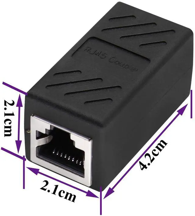 Alt view image 2 of 7 - BUCIER RJ45 Cat6 Adapter Ethernet Cable Extender Cat6 Female to Female Inline Network Cable Coupler Cat6 Cat5 Cat5e Ethernet Coupler Adapter (Black-10Pack)