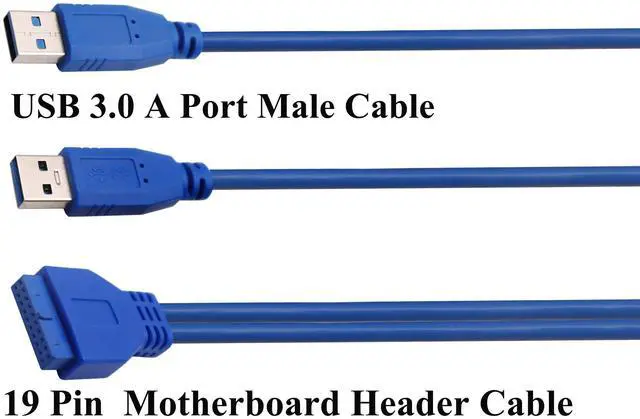 Alt view image 4 of 7 - BUCIER 2 Port USB 3.0 Splitter Adapter Cable Dual Port USB 3.0 A Male to 20 Pin Motherboard Header Extension Cable for USB Ports Directly to Computer Motherboard Cable(30cm/12inch-USB M)