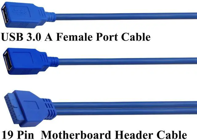 Alt view image 4 of 7 - BUCIER 20 Pin Y Splitter Cable Dual Port USB 3.0 A Female to 20 Pin Female Motherboard Header Cable for USB Ports Directly to Computer Motherboard Backward Compatible with USB 2.0/1.0 (30cm-USB F)