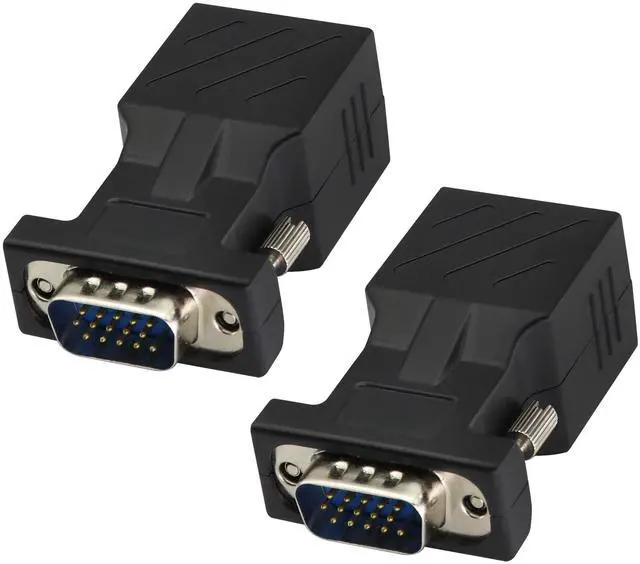 Alt view image 4 of 7 - BUCIER VGA to RJ45 Adapter,RJ45 Female to VGA 15-Pin Male Port Cat5 Cat6 Cat7 Ethernet Support 720P, 1080I, 1080P Video Transmission for Multimedia Video (2Pack-Male)
