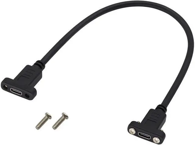 Main image of BUCIER USB C to 3.1Type C Panel Mount Screw Cable Gen 2 (3A) USB 3.1 Type C Female to Female Panel Mount Cable, Supports Charging,Data,Audio,Video Cable for Laptop,Tablet,Mobile Phone(0.3M/1ft)