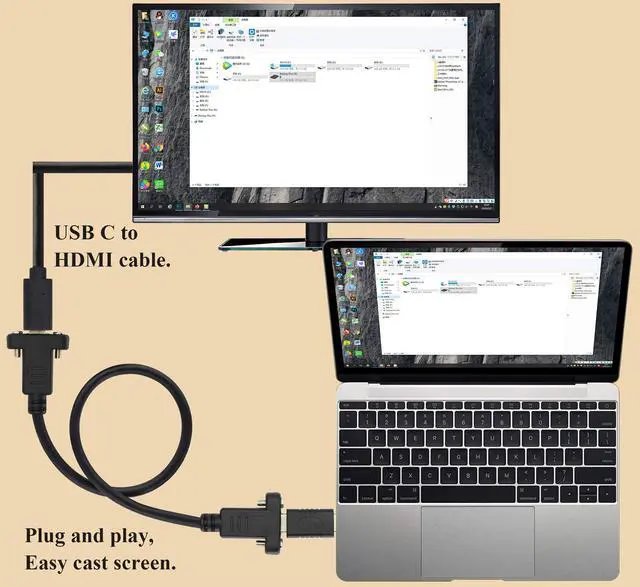 Alt view image 6 of 7 - BUCIER USB C to 3.1Type C Panel Mount Screw Cable Gen 2 (3A) USB 3.1 Type C Female to Female Panel Mount Cable, Supports Charging,Data,Audio,Video Cable for Laptop,Tablet,Mobile Phone(0.3M/1ft)