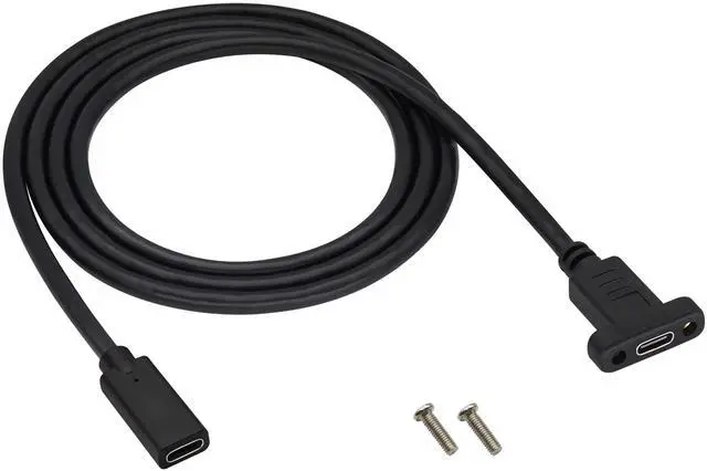 Main image of BUCIER 3.1 Type c to Type c Screw Hole Cable Gen 2 USB 3.1 Type C Female Cable with Dual Panel Mount Screw Hole Supports Charging,Data,Audio,Video Cable for Samsung Note10,MacBook Air(1M/3ft)