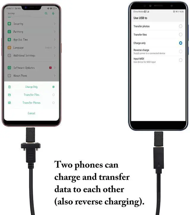 Alt view image 3 of 6 - BUCIER 3.1 Type c to Type c Screw Hole Cable Gen 2 USB 3.1 Type C Female Cable with Dual Panel Mount Screw Hole Supports Charging,Data,Audio,Video Cable for Samsung Note10,MacBook Air(1M/3ft)