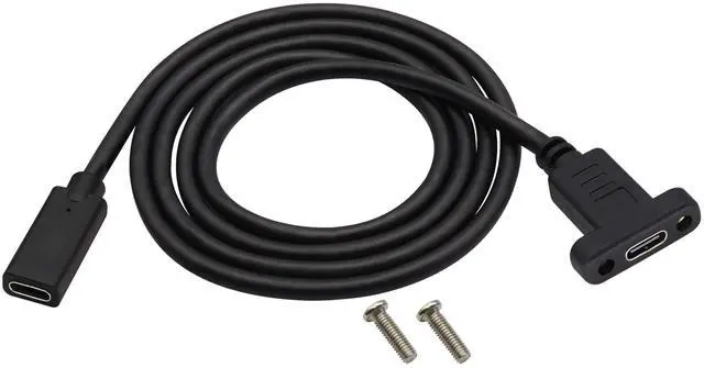 Alt view image 6 of 6 - BUCIER 3.1 Type c to Type c Screw Hole Cable Gen 2 USB 3.1 Type C Female Cable with Dual Panel Mount Screw Hole Supports Charging,Data,Audio,Video Cable for Samsung Note10,MacBook Air(1M/3ft)