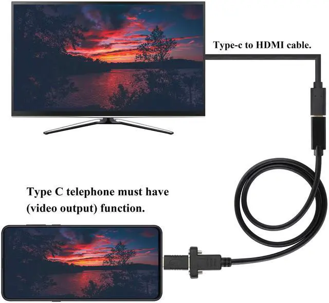 Alt view image 6 of 7 - BUCIER Panel Mount USB C 3.1 Extension Cable 4K&60hz 10Gbps USB Type C 3.1 Female Panel Mount Screw Cable,Supports Charging,Data,Audio,Video Cable Compatible Samsung S10 S9 S9+ S8,MacBook(0.6M/2ft)