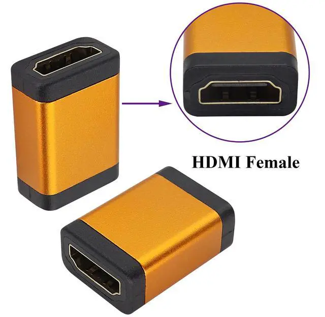 Alt view image 3 of 7 - BUCIER HDMI Female Coupler 4K HDMI Female to Female Connector 4K@60hz Aluminum Alloy HDMI Extender for HDTV PC Computer,Monitor,Laptop,Projector,AV Receiver,DVD Player(2Pack/Orange)