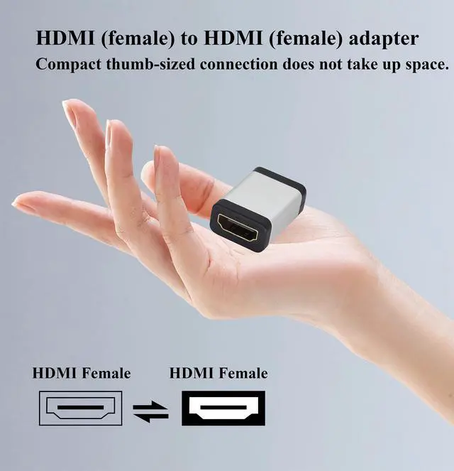 Alt view image 5 of 7 - BUCIER HDMI Adapter 4K HDMI Connector Female to Female Coupler,Aluminum Alloy HDMI Extender,with 4K@60hz,3D and HDR for HD TV,Computer,PC,Monitor,Laptop,Projector,DVD Player,PS 4/3(2Pack/Silver)