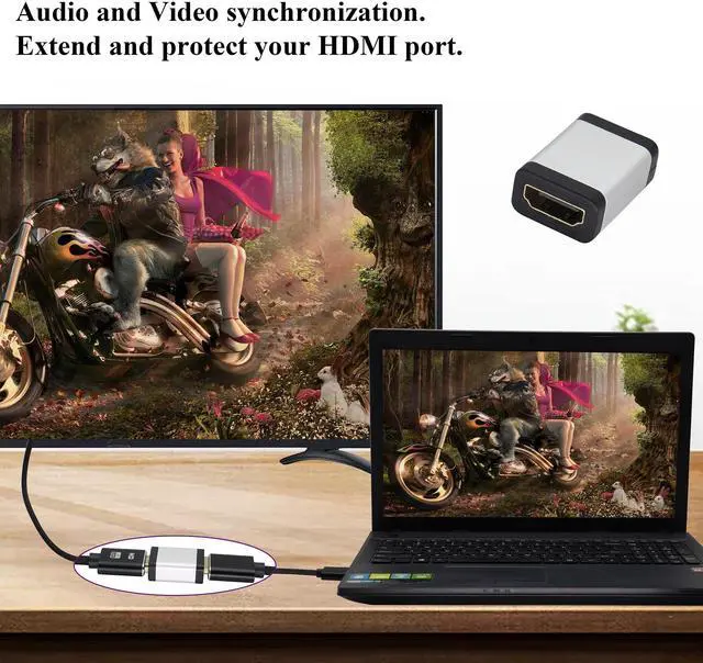 Alt view image 7 of 7 - BUCIER HDMI Adapter 4K HDMI Connector Female to Female Coupler,Aluminum Alloy HDMI Extender,with 4K@60hz,3D and HDR for HD TV,Computer,PC,Monitor,Laptop,Projector,DVD Player,PS 4/3(2Pack/Silver)