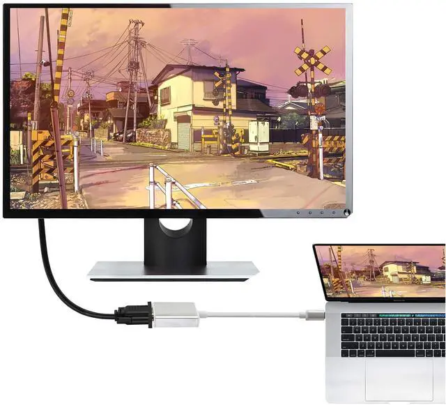 Alt view image 6 of 7 - BUCIER USB C to VGA Adapter, Type C to VGA Converter Cable, Screen Display for MacBook 2017/2016 Pro 2019/2018,Lenovo, Samsung S8/9, Note8, Huawei Mate 10 and More (21cm/8inch) (VGA)