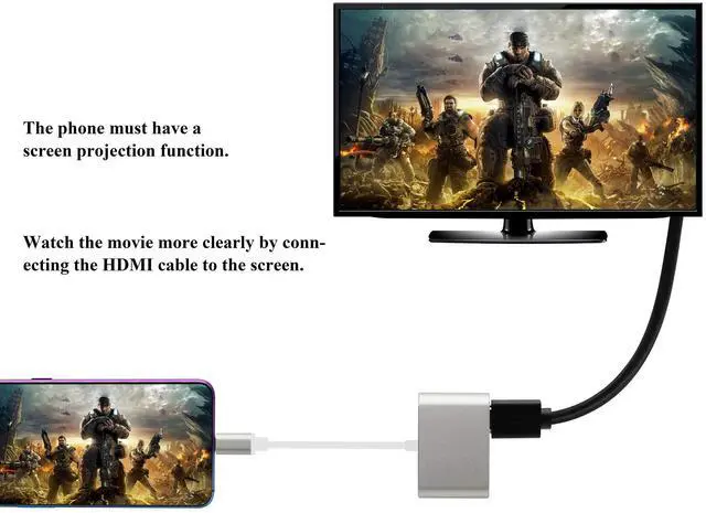Alt view image 5 of 7 - BUCIER USB Type C to HDMI+VGA Adapter, 2 in 1 4K UHD Dual Screen Display for MacBook Pro 2019, Samsung S8/9, Note8, HUAWEI Mate 10(15cm/6inch)(VGA+HDMI)