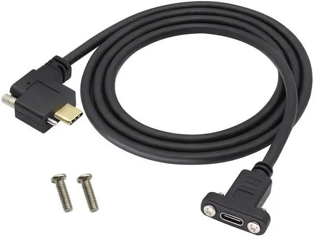 Main image of BUCIER 90 Degree USB 3.1 Type C Panel Mount Cable 4K Right Angle USB Type C 3.1 Male Panel Mount to Female Cable,Supports Charging,Data,Audio,Video Cable for Samsung Note10,MacBook Air(1M/3ft,M-3)