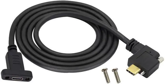 Alt view image 3 of 7 - BUCIER 90 Degree USB 3.1 Type C Panel Mount Cable 4K Right Angle USB Type C 3.1 Male Panel Mount to Female Cable,Supports Charging,Data,Audio,Video Cable for Samsung Note10,MacBook Air(1M/3ft,M-3)