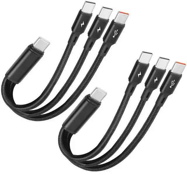 Main image of BUCIER USB C Splitter Cable,USB C Male to 3 Type-C Male Charging Cable,3 in 1 Nylon Braided Charging Cord, 5A Fast Charging,Compatible with Mobile/Android and More (2Pack 0.2M)