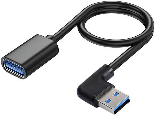 Alt view image 2 of 7 - BUCIER USB 3.0 Extension Cable 3.3Ft Type A Male to A Female Extension Cord Data Transfer Extender Cable for USB Flash Drive/Hard Drive (Black-Right Angle)