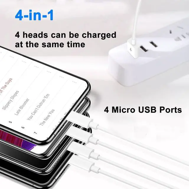 Alt view image 4 of 7 - BUCIER 2 in 1 USB A to Dual Micro USB Charging & Sync Adapter Cable - 0.2m, Black
