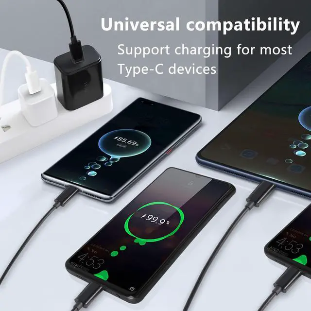Alt view image 4 of 6 - BUCIER Short USB C Splitter Multi Charging Cable, USB C Male to 4 Type-C Male Charge Cable, 4 in 1 Charging Cord Compatible with Mobile/Android and More (Black-0.5m-4C)