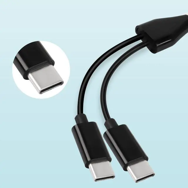 Alt view image 5 of 7 - BUCIER USB C Multi Charging Cable,USB C Male to 2 Type-C Male Charge Cable,2 in 1 Charging Cord Compatible with Mobile/Android and More (Black-1m-2C)