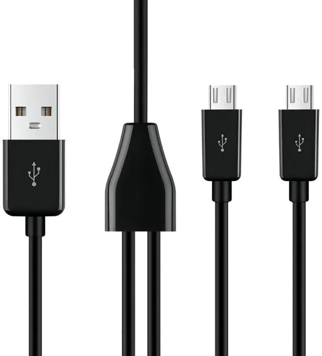 Alt view image 3 of 7 - BUCIER 2 in 1 USB A to Dual Micro USB Charging & Sync Adapter Cable - 0.2m, Black