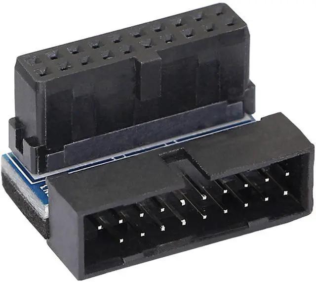 Alt view image 5 of 7 - BUCIER Right Angled USB 3.0 20-pin Male to Female Extension Adapter, Desktop Motherboard 90 Degree Angled USB 3.0 19-Pin Motherboard Internal Header-Black 2PCS