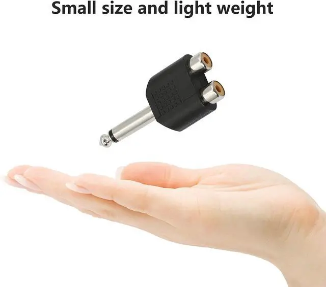 Alt view image 2 of 7 - BUCIER 6.35mm Mono 1/4 Inch Male to RCA Splitter,Gelrhonr Stereo Jack Male to RCA Female Adapter-5PCS