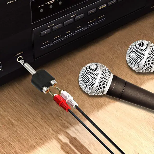 Alt view image 7 of 7 - BUCIER 6.35mm Mono 1/4 Inch Male to RCA Splitter,Gelrhonr Stereo Jack Male to RCA Female Adapter-5PCS