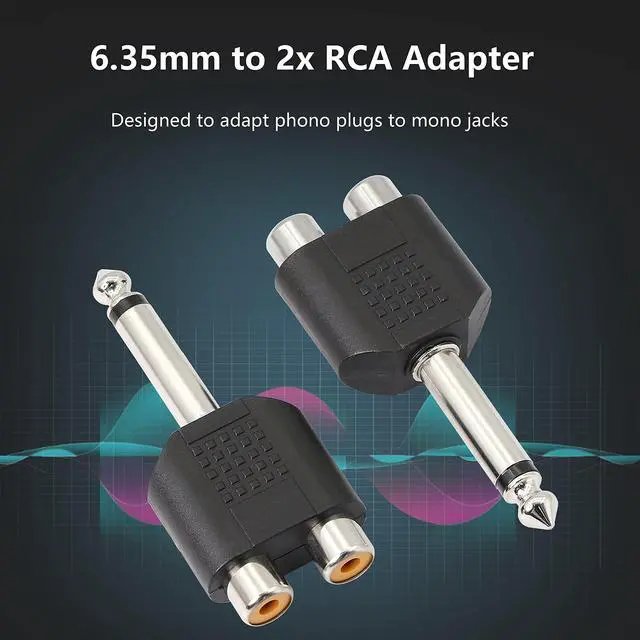 Alt view image 6 of 7 - BUCIER 6.35mm Mono 1/4 Inch Male to RCA Splitter,Gelrhonr Stereo Jack Male to RCA Female Adapter-5PCS