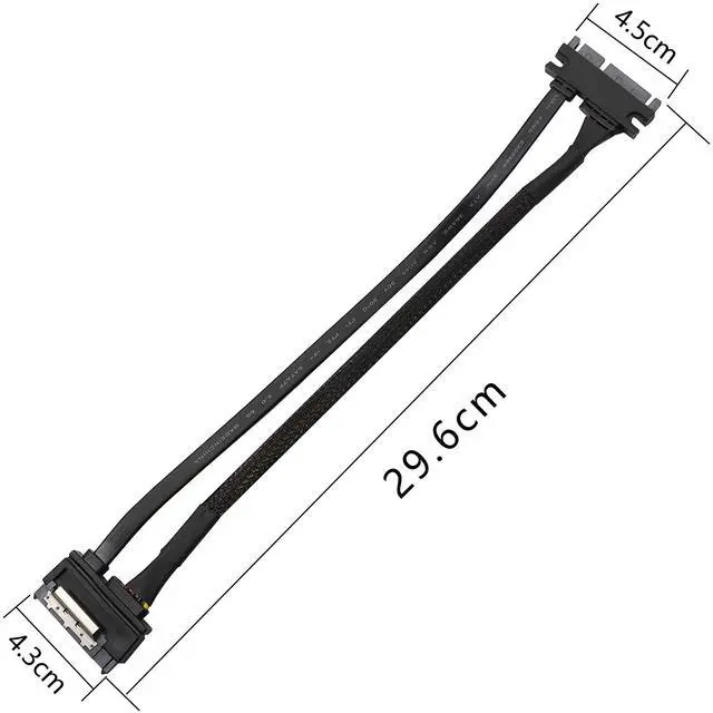 Alt view image 7 of 7 - BUCIER 22Pin SATA Power Extension Cable,22 Pin7+15 Sata Male to Female Data and Power Combo Extension Cable with Locking Latch,for HDD,SSD,Optical Drives, DVD Burners, PCI Cards-0.3M(6Gbps/s)