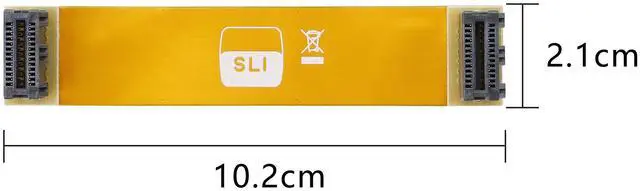 Alt view image 5 of 7 - BUCIER SLI Bridge 2 Way,10cm 26pin Flexible Graphic Card PCI-e Connection Cable for Dual Nvidia GPUs Graphic Card Crossfire Interconnect - N Card